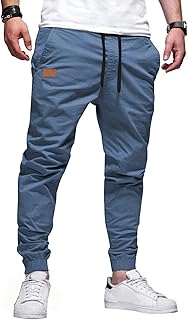 Pantalon de sport d'extérieur en coton avec cordon de serrage pour hommes, taille