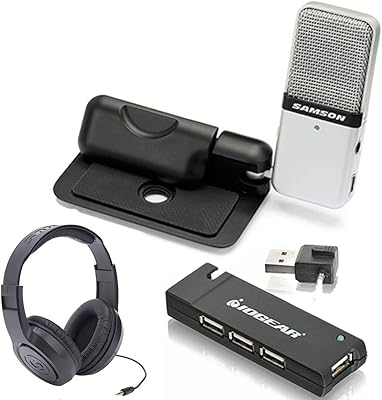 Ensemble de microphone à condensateur usb portable gomic de samson technologies avec casque
