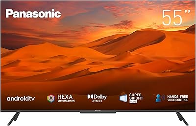 Panasonic téléviseur android 4k hdr uhd 55 pouces avec dalle ultra lumineuse