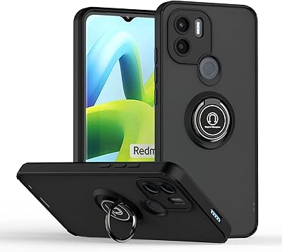 Coque de protection arrière rigide mate antichoc yimico avec anneau de support
