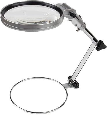 Loupe de bureau portable hd pliable 2x, lampe de lecture led pour téléphone