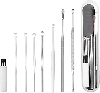 Outil d'élimination du cérumen, 8 pièces, kit d'outils d'élimination du cérumen, brosse