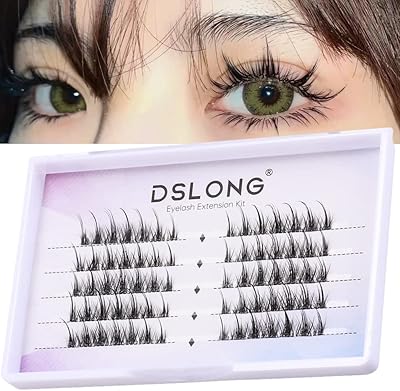 Kit d'extension de cils longs manga ds, fins et transparents, avec fines rayures