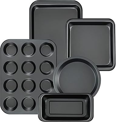 Ensemble de 5 moules à pâtisserie antiadhésifs fuso avec moule gâteau