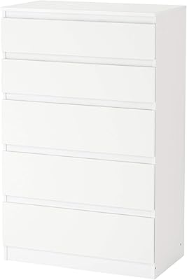 Commode 5 tiroirs ikea kollen, blanc (70x40x112 cm)