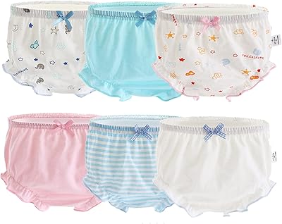 Sous-vêtements respirants en coton pour bébés filles, culottes à volants assorties, 6 pièces