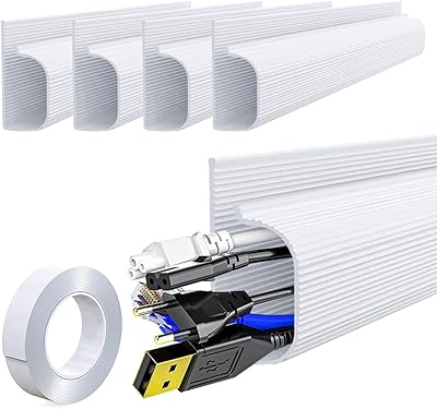 Gestion de câbles autocollante sous le bureau wawasia 4 pièces chemin en pvc