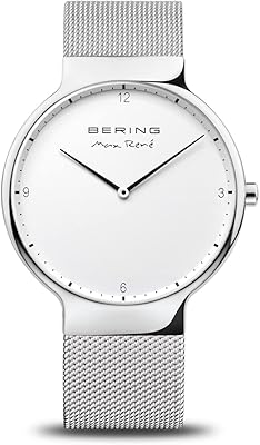 Montre à quartz unisexe pour adulte, affichage analogique et bracelet en acier inoxydable