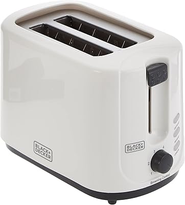 Grille-pain black & decker 750 watts cool touch à 2 tranches, blanc