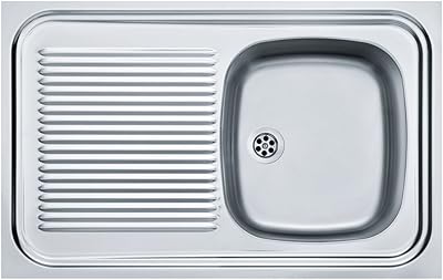 Évier de cuisine franke en acier inoxydable (lin) avec cuve simple et 1/2