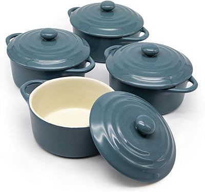Cook mini batterie de cuisine en céramique mini cocottes avec couvercles et poignées