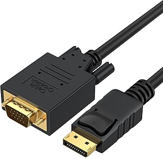 Câble dp vers vga, création de câble displayport vers vga, plaqué or, câble