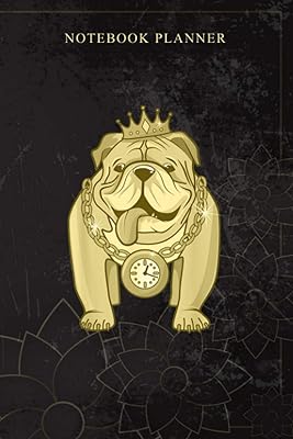 Planificateur de carnet de notes bulldog rappeur hip hop chien couronne chaîne