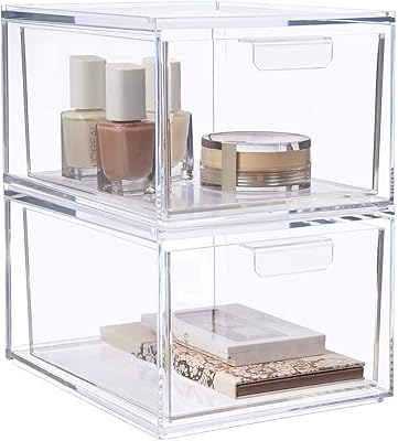 Bacs de rangement de cuisine empilables en plastique the white shop avec tiroir