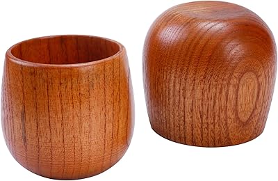 Ensemble de tasses à thé en bois massif de haute qualité, 2 pièces