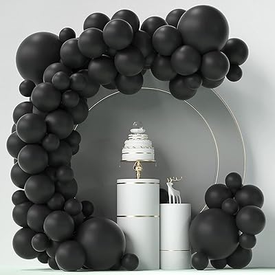 Kit d'arche de guirlande de ballons en latex ycall pour décorations d'anniversaire, noir