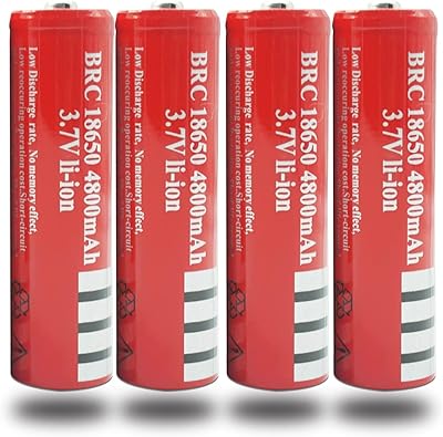 Batterie lithium-ion rechargeable 18 x 65 mm, 3,7 v, 4 800 mah, bouton