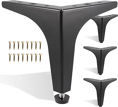 Pieds de meubles de 7 pouces ensemble de 4 pieds triangulaires réglables robustes