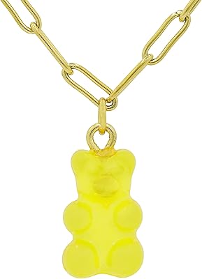 Collier bella gummy bear crystal orange clair et plaqué or, taille unique orange