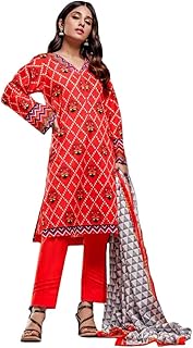 Costume de pelouse 3 pièces sans couture gul ahmed cl-862 rouge