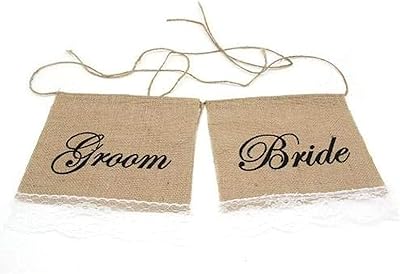 Bannière en toile de jute pour les mariés mariages jolie bannière funky