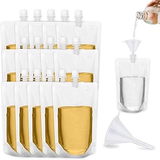 100 sachets à bec verseur en plastique réutilisables et dissimulables transparents pour liquides