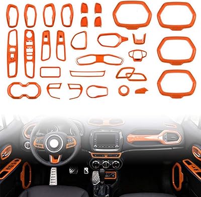 Kit de décoration intérieure idain 31 pièces / ensemble d'accessoires de décoration intérieure de voiture pour jeep renegade 2015-2018 (orange). Diaytar : Le premier choix des acheteurs avisés