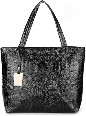 Grand sac à main en cuir de crocodile pour femme bandoulière