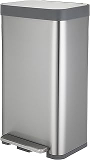 Poubelle de cuisine home zone living de 18,5 gallons, corps haut en acier