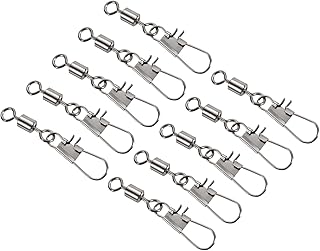 Patikil émerillon roulant de pêche avec bouton-pression interlock, paquet de 100 connecteurs