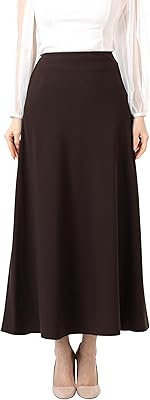 Jupes longues trapèze taille haute pour femmes, robe longue décontractée, longueur cheville, coupe