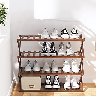 Étagère à chaussures en bambou rudason, étagère à chaussures pliable multicouche à installation