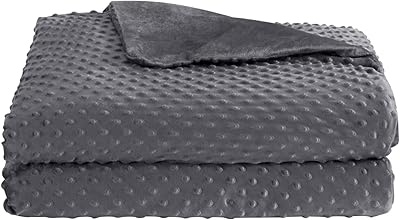 Couverture lestée à pois en laine de minky amovible et lavable en machine