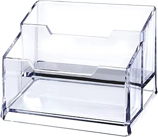 Porte-carte de visite en plastique transparent agioda, support de carte de visite horizontal