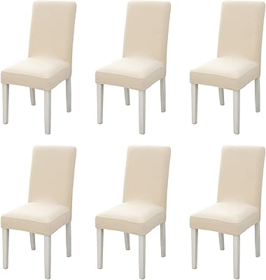 Gzs ensemble de 6 housses de chaise de salle à manger en tissu