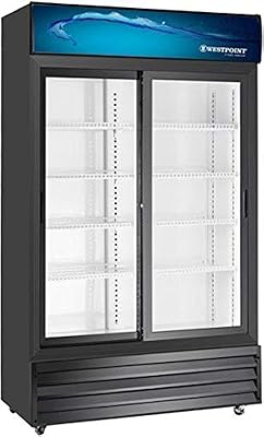 Refroidisseur d'affichage westpoint 1 200 litres avec compresseur tropical et portes en verre