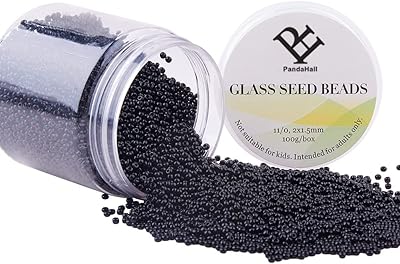 Bh panda hole 6000pcs perles de rocaille noires, perles de verre rondes