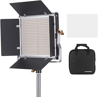 Icam lampe vidéo led professionnelle à intensité variable 660 led bicolore 3200-5600k cri