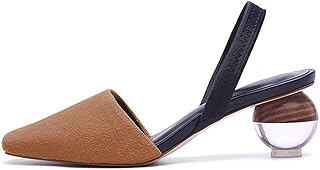 Mules accillion pour femmes sandales inhabituelles à talons ronds billes pour soirée