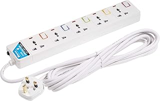 Rallonge électrique universelle série narken a5-5 5 voies longueur mètres fusible 13a