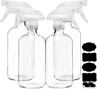 Flacons pulvérisateurs en verre transparent vovo pour solutions de nettoyage (paquet de 4)
