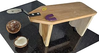 Mdt india real teak xl traditionnel chirava long grattoir en bois de noix