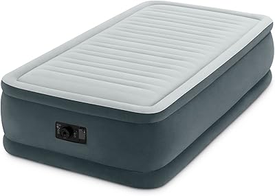 Lit pneumatique surélevé intex en peluche avec pompe électrique intégrée, hauteur du lit