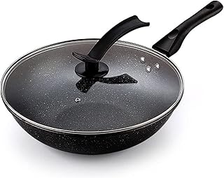 Wok en fonte universe de 32 cm avec couvercle sur pied