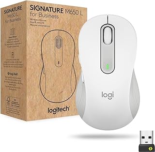 Souris professionnelle sans fil logitech signature m650 l, pour grandes mains, logibolt, bluetooth