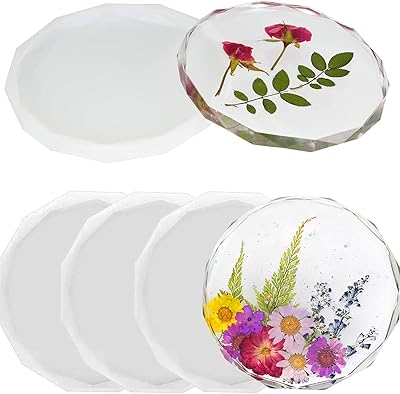 Lot de 4 moules dessous de verre en résine resin world cristal