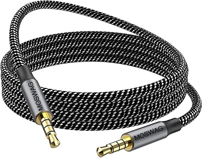 Câble audio moswag 35 mm 66 pieds 2 mètres de long mâle