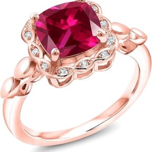 Bague en argent plaqué or rose 18 carats avec saphirs blancs et rubis, 2,60 carats. Diaytar Sénégal : Des promotions qui ont du sens