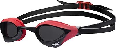 Lunettes de natation arena cobra core pour hommes et femmes, fumée/rouge, antibuée