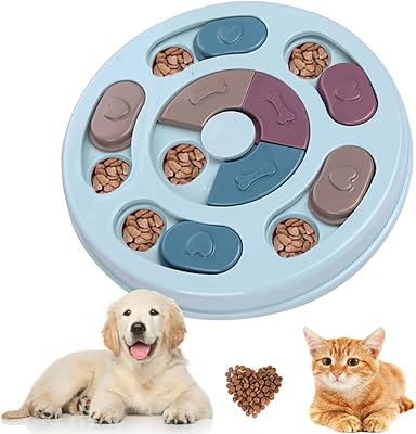 Jeux de puzzle pour chiens, jeu de puzzle alimentaire circulaire pour chiens, jeux